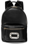 ROGER VIVIER SEXY CHOC CRYSTAL-EMBELLISHED GLOSSED-LEATHER BACKPACK