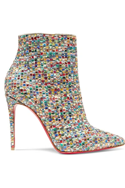 Christian Louboutin So Kate Booty 100mm Creative Fabric Red Sole Booties In Multi