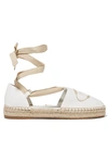 PRADA EMBROIDERED CANVAS ESPADRILLES