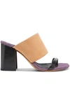DRIES VAN NOTEN LEATHER AND CALF HAIR MULES