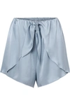 NANUSHKA NAILA KNOTTED SILK-CHARMEUSE SHORTS