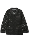 VALENTINO SATIN-TRIMMED CORDED LACE SHIRT