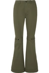 LOEWE BUTTON-DETAILED COTTON-TWILL FLARED PANTS