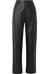 TIBI CARPENTER LEATHER STRAIGHT-LEG trousers