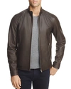 Theory Kelleher Morvek L Leather Jacket In Espresso