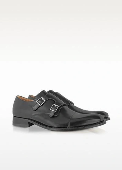 Gucci Shoes Italian Handcrafted Black Leather Monk Strap Shoes