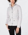 Barbour Cavalry Polarquilt Quilted Utility Coat In Ice White