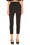 Alexander Mcqueen Leaf Crepe Cigarette Trousers In Black