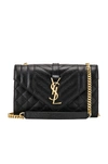 Saint Laurent Black Medium Envelope Chain Bag In Black