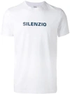 Aspesi White Cotton T-shirt With Silenzio Print