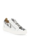 GIUSEPPE ZANOTTI Snake-Embossed Leather Low-Top Sneakers