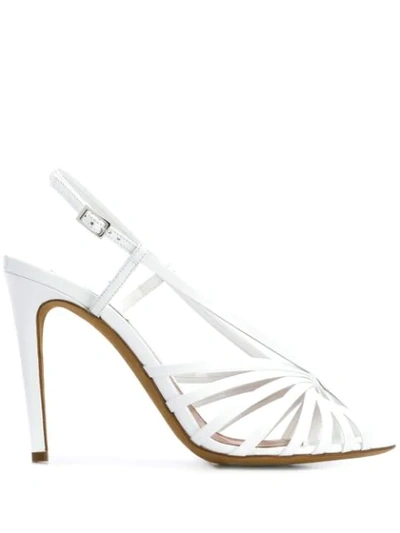 Tabitha Simmons Jazz Patent-leather Slingback Sandals In White