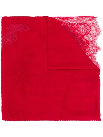 Valentino Pleated Shawl - 红色 In Red