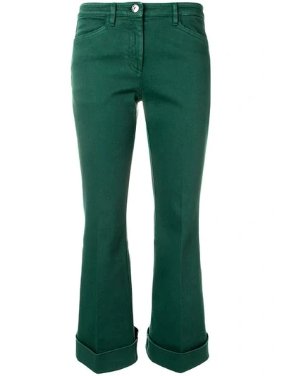 N°21 Cropped Flared Jeans In Green