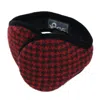 180s Women's American Wool Houndstooth Wrap Around Ear Warmer In Red
