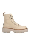 181 Woman Ankle Boots Beige Size 9 Soft Leather In Beige