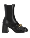 181 Woman Ankle Boots Black Size 10 Soft Leather In Black