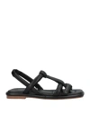 181 Woman Sandals Black Size 6 Soft Leather
