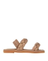 181 Woman Sandals Camel Size 9 Textile Fibers In Beige