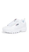 Fila Disruptor Ii No-sew Sneakers In White/navy/red