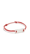 Le Gramme 'le 25/10g' Silver Charm Cord Bracelet In Red