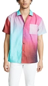 DOUBLE RAINBOUU SHORT SLEEVE HAWAIIAN SYNTH AURA SHIRT