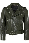 GIVENCHY CROPPED TEXTURED-LEATHER BIKER JACKET
