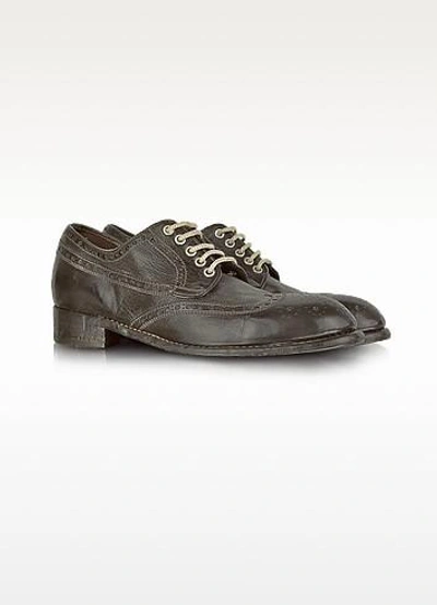 Gucci Shoes Dark Brown Tuffato Leather Wingtip Derby Shoes