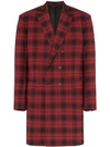 BALENCIAGA OVERSIZED CHECKED WOOL DOUBLE BREASTED COAT