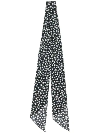 Saint Laurent Star Print Scarf In Black