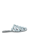 Alexander Wang Amelia Studded Denim Slippers In Blue