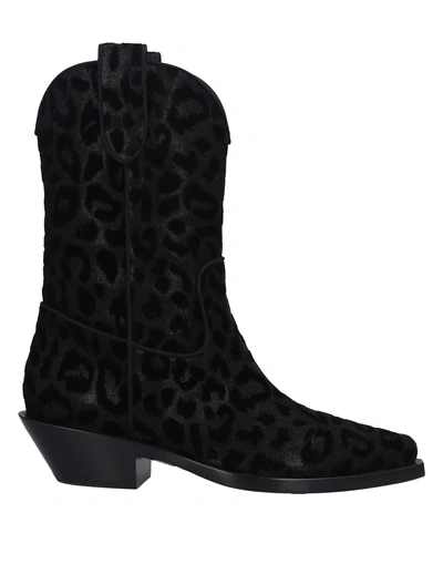 DOLCE & GABBANA DOLCE & GABBANA WOMAN ANKLE BOOTS BLACK SIZE 6 TEXTILE FIBERS,11668166TM 12