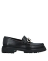 Ferragamo Chunky Sole Loafers With Metal Buckle Detail In Black