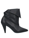 Givenchy Black 80 Foldover Leather Ankle Boots In Black