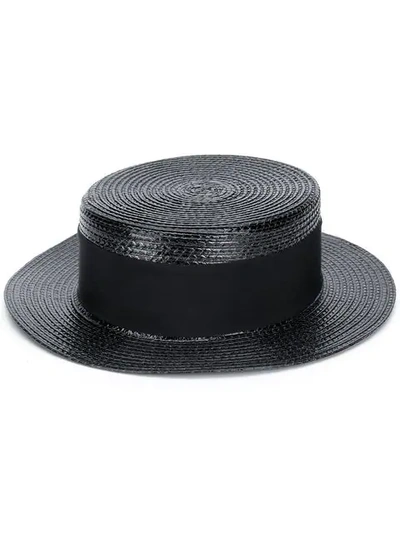 Saint Laurent Small Boater Hat In Black