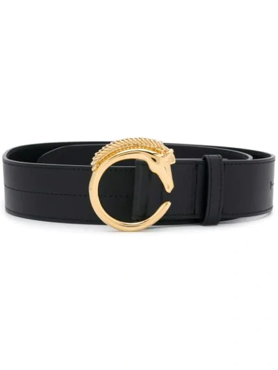 Chloé Horse Buckle Leather Belt In Black