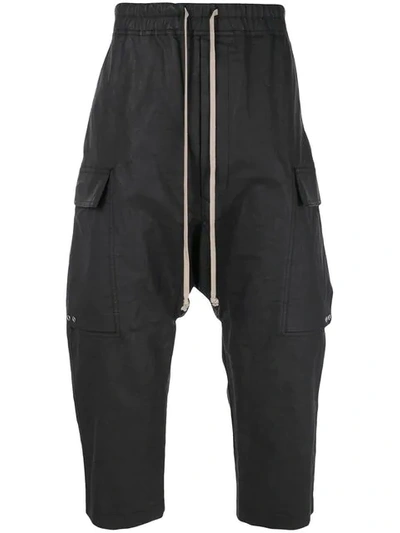 Rick Owens Cropped Cargo Trousers - 黑色 In Black
