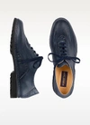 GUCCI SHOES BLUE ITALIAN HAND MADE LEATHER LACE-UP SHOES