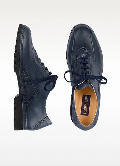 Gucci Shoes Blue Italian Hand Made Leather Lace-up Shoes