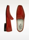 GUCCI SHOES RED ITALIAN HANDMADE LEATHER LOAFER SHOES