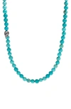 Degs & Sal Men's Onyx Beaded Statement Necklace (also In Manufactured Turquoise) In Turquoise