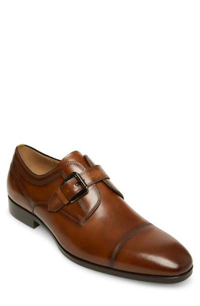 Steve Madden Men's Covet Single Monk Strap Shoes Men's Shoes In Cognac Leather