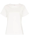 Totême Embroidered Ribbed Stretch-cotton Jersey T-shirt In White