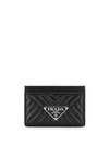 PRADA PRADA LOGO PLAQUE CARDHOLDER - 黑色