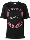 SEE BY CHLOÉ SLOGAN EMBROIDERED T