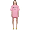 Msgm Dress With Brushed Print Logo In 12 Pink