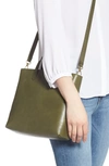 Madewell Small Transport Leather Crossbody Tote - Green In Deep Woodland