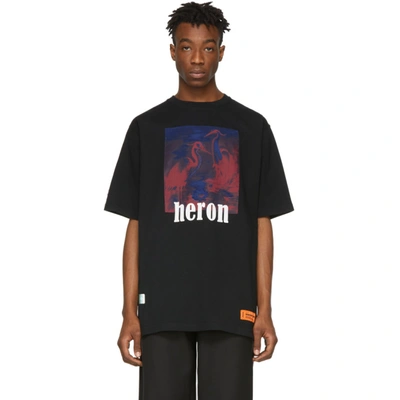 Heron Preston Heron-print Cotton T-shirt In Black