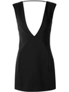 ADRIANA DEGREAS DEEP V-NECK SHIFT STYLE DRESS