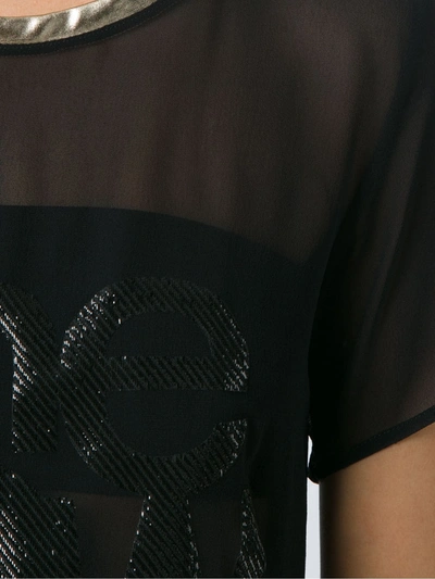 Adriana Degreas Round Neck Silk T-shirt In Black